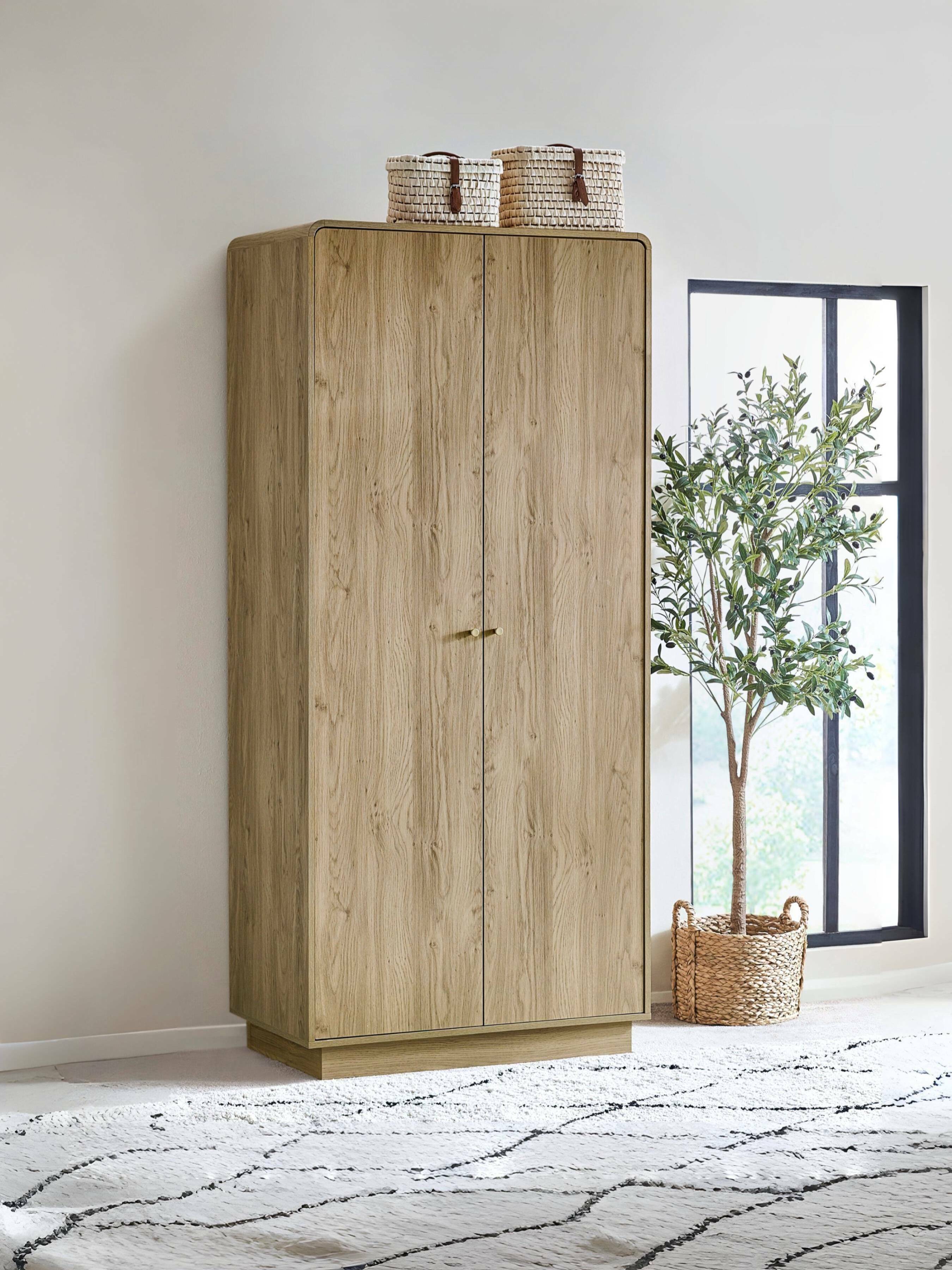 Boswell Oak Wood Double Wardrobe